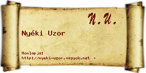 Nyéki Uzor névjegykártya